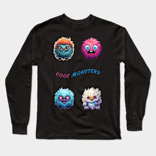 Cool Monsters T-Shirt Design - Unique Creatures Graphics Long Sleeve T-Shirt